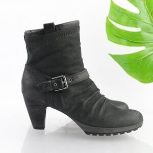 Blondo Womens Pamina Boot Size 9 Waterproof Black Leather Heel Lug Bootie Buckle